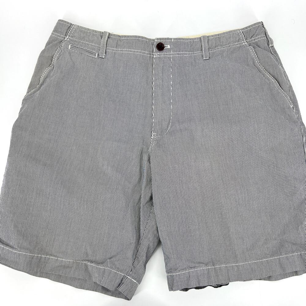 J. Crew Vintage Hong Kong Blue White Pinstripe 100% Cotton Shorts Size 38